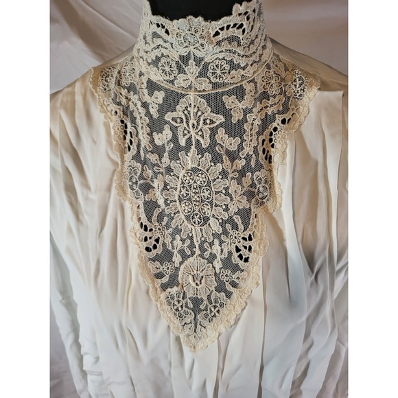 Vtge La Chine Petites Galinda Wang Victorian Edwardian Lace High Neck Ivory... - Picture 2 of 7